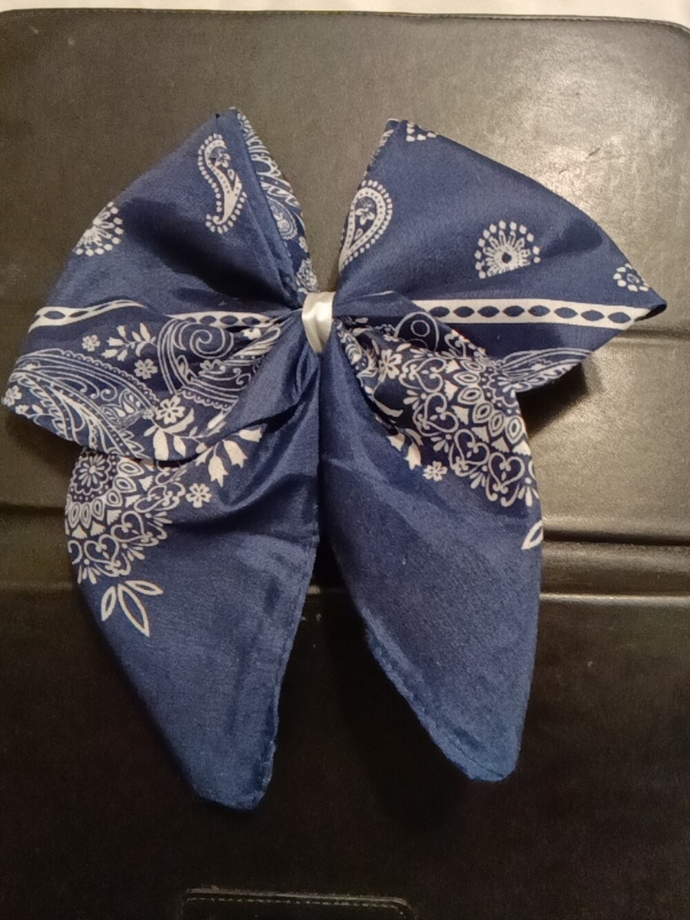 Blue Paisley Bow Hair Accessory